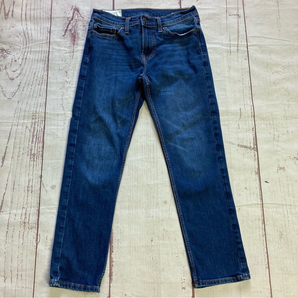 Abercrombie & Fitch Men's Slim Straight Stretch Jeans 28x26.5 (28x30 Tag) Dark